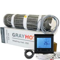 Нагрівальний мат GrayHot 150 Вт/м² + Wi-Fi чорний термостат для укладки теплої підлоги без стяжки